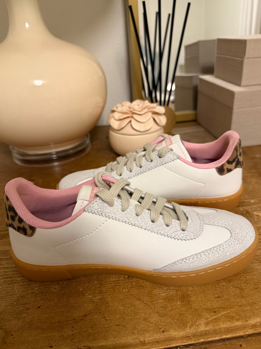 Victoria Berlin Pink and Leopard Sneakers - Picture 3 of 8